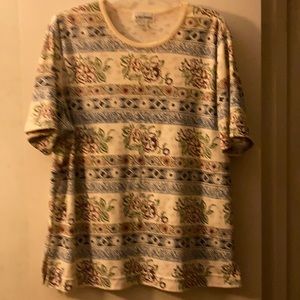 Alfred Dunner Women Short Sleeve Top. Size large